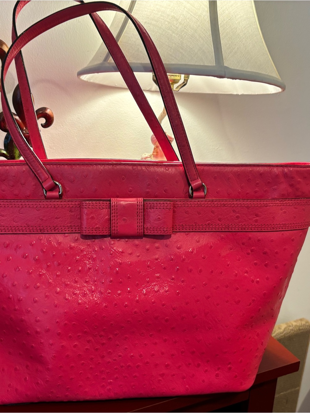 Kate Spade Women’s Pink Tote Bag with Bow Accent